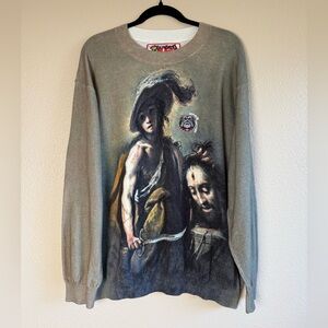 VERY RARE DAVID VS. GOLIATH cashmere-blend crewneck sweatshirt